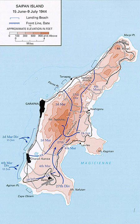 Battle of saipan map