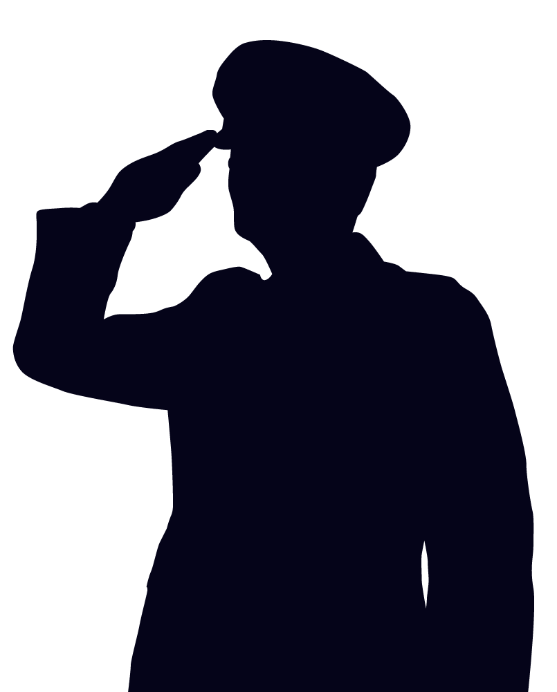 Saluting soldier